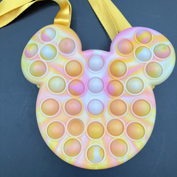 Disney Mickey Tie Dye‎ Yellow Pink Pop It Girls Kids Purse Handbag - Picture 3 of 6